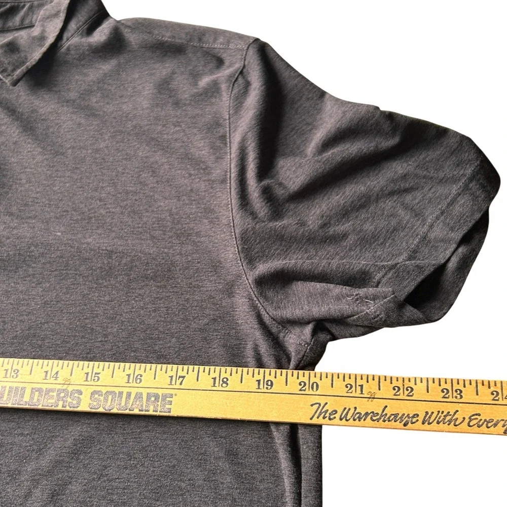 Vuori Strato Tech Polo Medium Charcoal Grey Heather Performance Shirt - Picture 4 of 5
